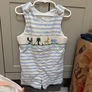 Charming Blue and White Striped Kids Bodysuit